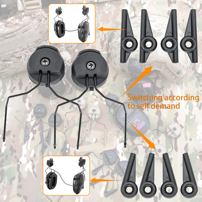 ARC Rail Adapters Accessories for Walker Electronic Earmuffs,1Pair Black Mounting Adapter