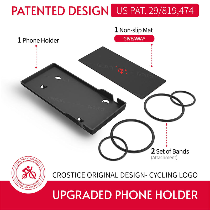 Crostice Phone Holder for Peloton(Original Design), Peloton Cell Phone Holder, Made for Peloton Rider, Peloton Phone Mount Tray, Stand for Tablet, Most Phone, Baby Monitor, Peloton Accessories