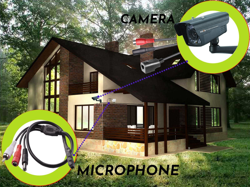 CCTV Microphone Outdoor Microphone for WiFi Security Camera IP: Audio Microphone CCTV Surveillance Microphone RCA with High Sensitive Preamp Amplified Pickup Device Mic External Camera Sound (3Pack)