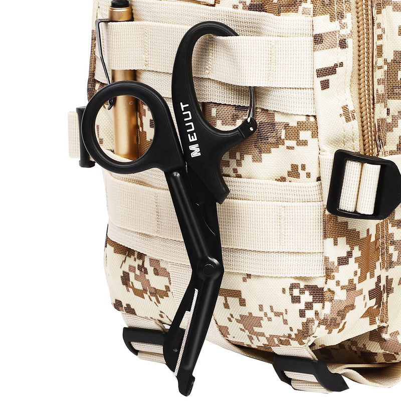 MEUUT 2 Pack Medical Scissors Trauma Shears with Carabiner-7.5" Bandage Shears, Premium Quality Bandage Scissors Fluoride-Coated Stainless Steel EMT Scissors Black+Black