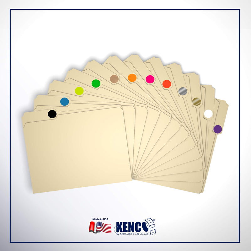 Kenco Color Coding Circle Dot Sticker Labels on a roll (Black, 1 INCH 1000 Stickers) Black