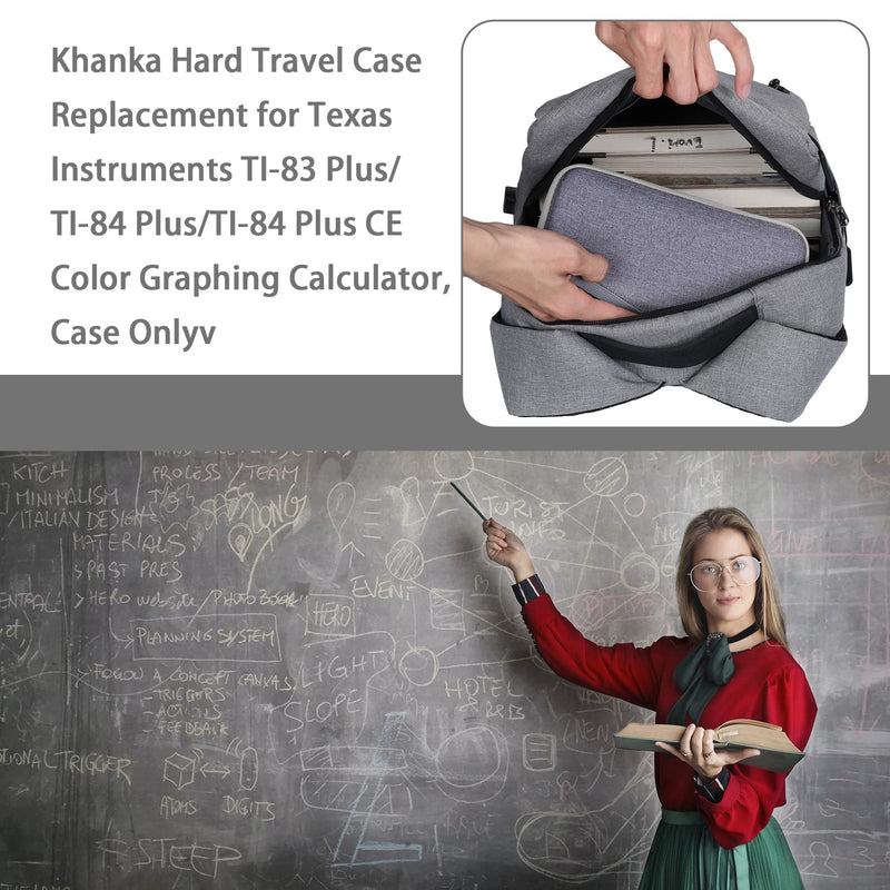 Khanka Hard Travel Case Replacement for Texas Instruments TI-83 Plus/TI-84 Plus/TI-84 Plus CE Color Graphing Calculator, Case Only (Galaxy Gray)