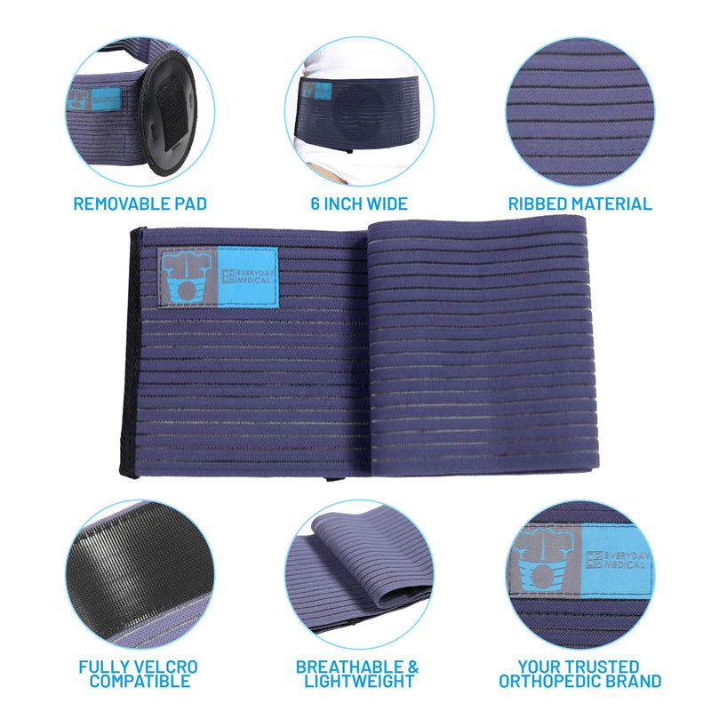 Everyday Medical Umbilical Hernia Belt - For Women and Men – Abdominal Hernia Binder for Belly Button Navel Hernia Support, Helps Relieve Pain - for Incisional, Epigastric, Ventral, & Inguinal Hernia Small/Medium (Pack of 1)