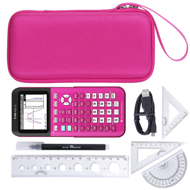 Khanka Hard Travel Case Replacement for Texas Instruments TI-83 Plus/TI-84 Plus/TI-84 Plus CE Color Graphing Calculator, Case Only (Positively Pink) Pink 2
