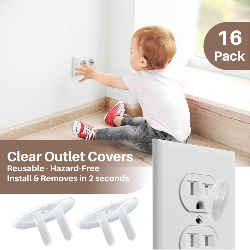 Complete Baby Proofing Kit - Child Safety Hidden Locks for Cabinets & Drawers, Adjustable Safety Latches, Corner Guards and Outlet Covers - Baby Proof Pack to Keep Your Child Safe at Home