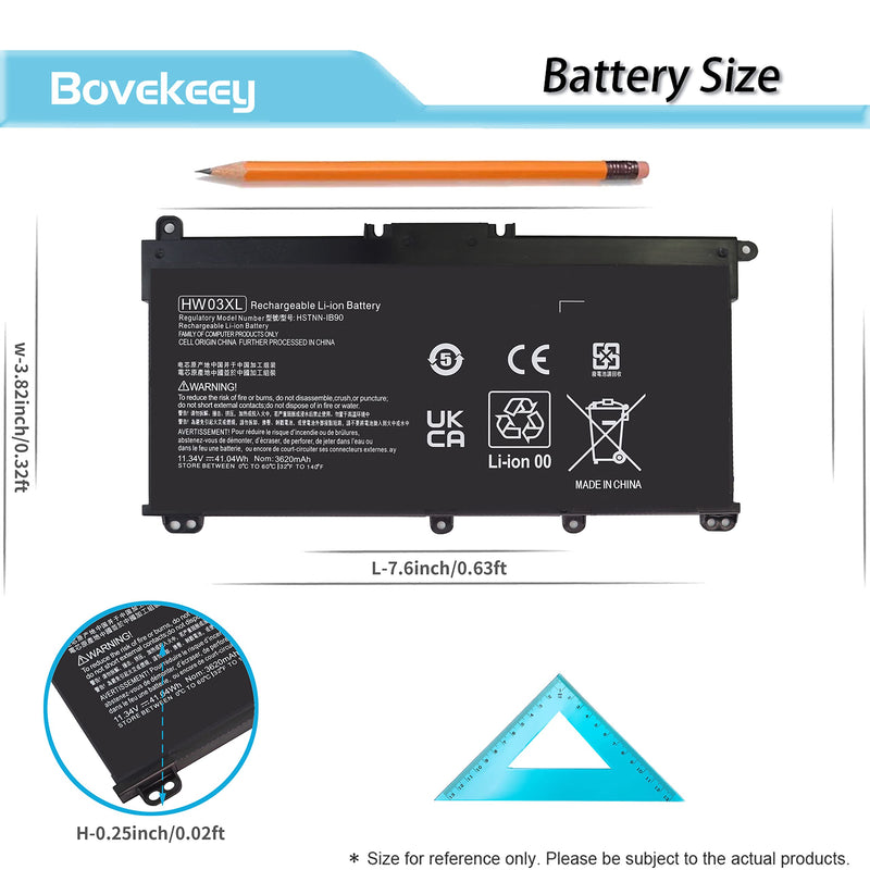 HW03XL Battery L97300-005 11.34V 41.04WH for HP Pavilion 15-EG 15-EG0010NR 15-EG0021NR, 15-EH 15-EH0014na 15-EH0000 15-EH1070WM, 17-CN 17-CN0XXX 17-CN0010nr 17-CN0013dx, HSTNN-IB90 L96887-1D1 L968AC1