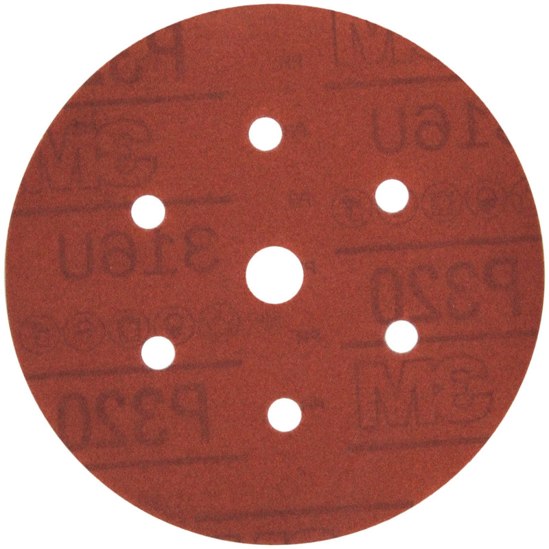 3M Hookit Red Abrasive Disc Dust Free, 01140, 6 in, P320, 50 discs per carton 1