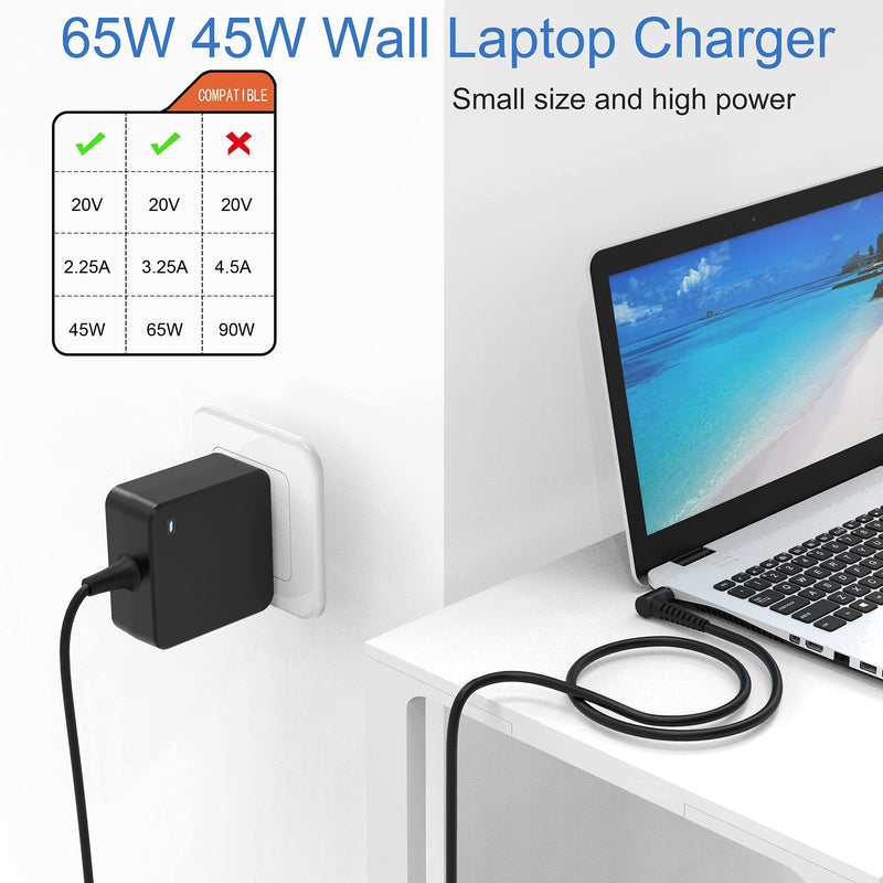 IdeaPad Laptop Charger 65W 45W Fit for Lenovo IdeaPad 310 320 330 340 Series 15ABR 15IKB 15IAP 15ARR 14IKB AC Adapter Power Supply Cord