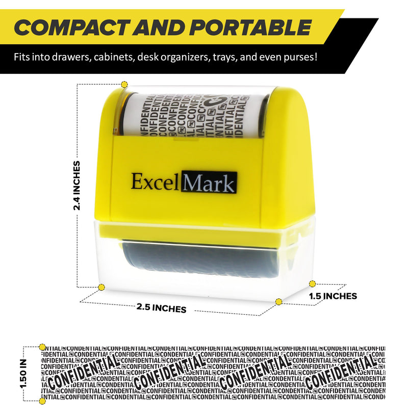 ExcelMark Rolling Identity Theft Guard Stamp (ID Theft Roller Stamp)