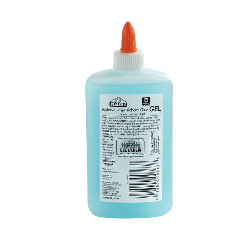 Elmer’s Liquid Gel School Glue, Washable, 7.625 Ounces, 1 Count 7.625 oz Blue Gel STANDARD