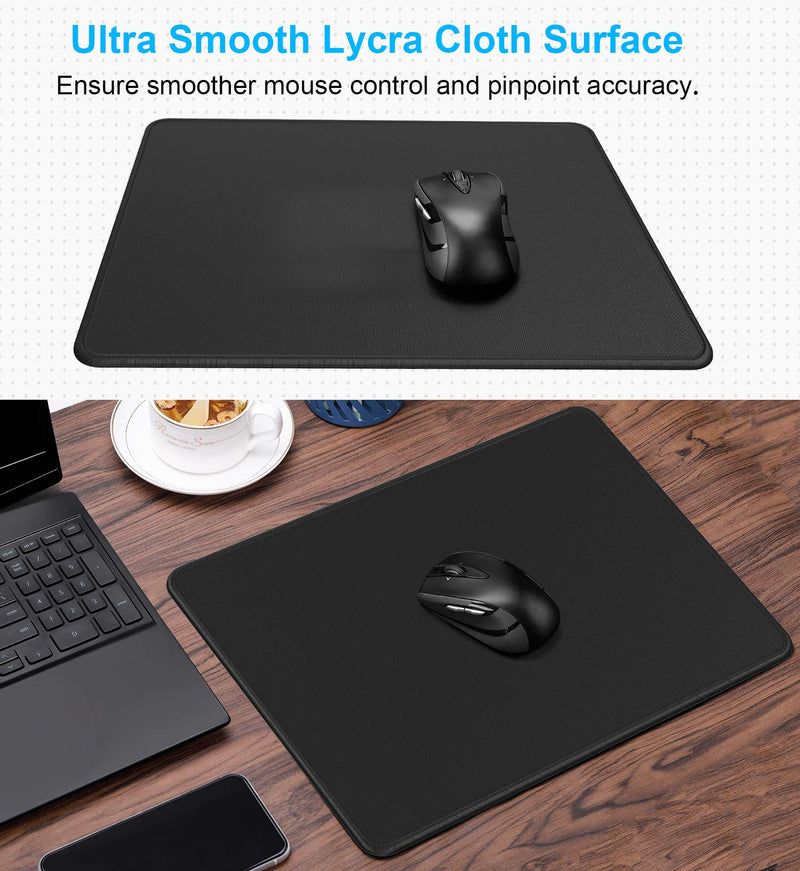 MROCO Large Gaming Mouse Pad with Stitched Edges, Non-Slip Rubber Base, Premium-Textured, Waterproof Mousepad Mouse Mat Mouse Pads for Gamer, Computer, Laptop & Desktop 14 x 11 x 0.12 inches, Black 14 x 11 inches