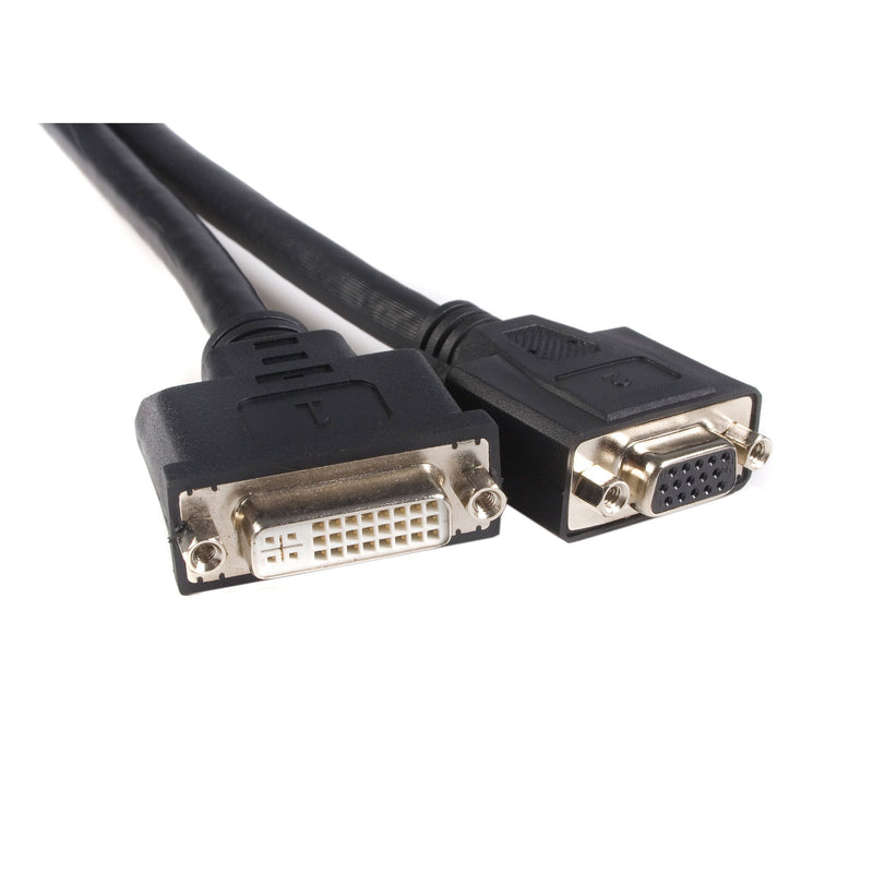 StarTech.com DMS 59 Splitter Cable - 8in - DMS 59 to 1 x DVI / 1 x VGA - Y Cable - DMS 59 to VGA - Monitor Splitter Cable - DMS 59 Cable (DMSDVIVGA1),Black 1x DVI and 1x VGA