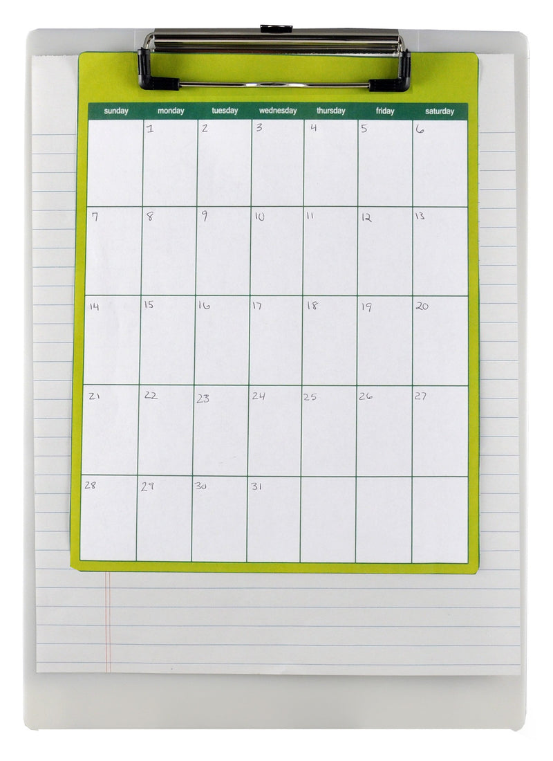 Saunders 00442 Plastic Clipboard - Pearl Writing Board with 96 Percent Recycled Plastic, Hanging Hole. Stationery Products Letter Low Profile Clip