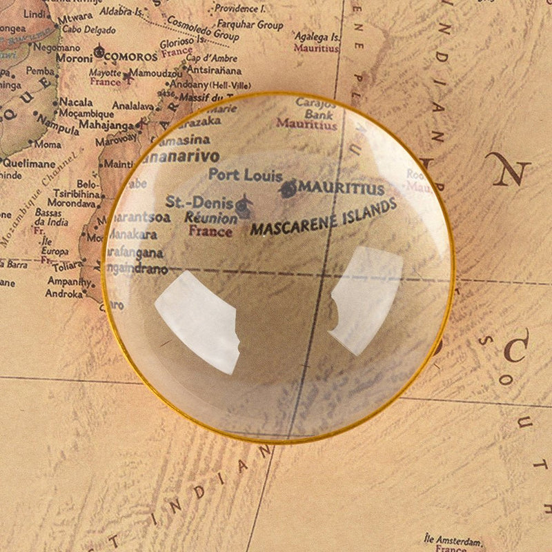 6X Paperweight Mirror Round Shape Hd Magnifying Magnifying Glass Dome Genuine Glass Paperweight Map Magnifying Glass and Reading Aid (No Handle) No Handle