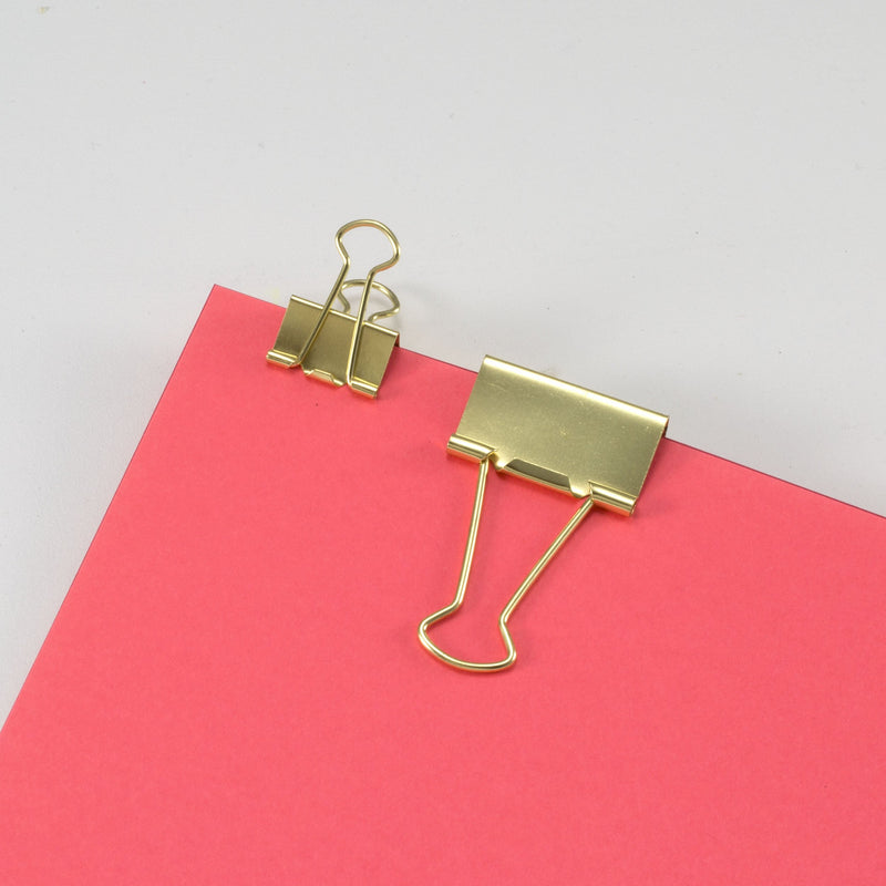 Officemate Binder Clips, Gold, Assorted Sizes, 30 Clips in Tub (31022)