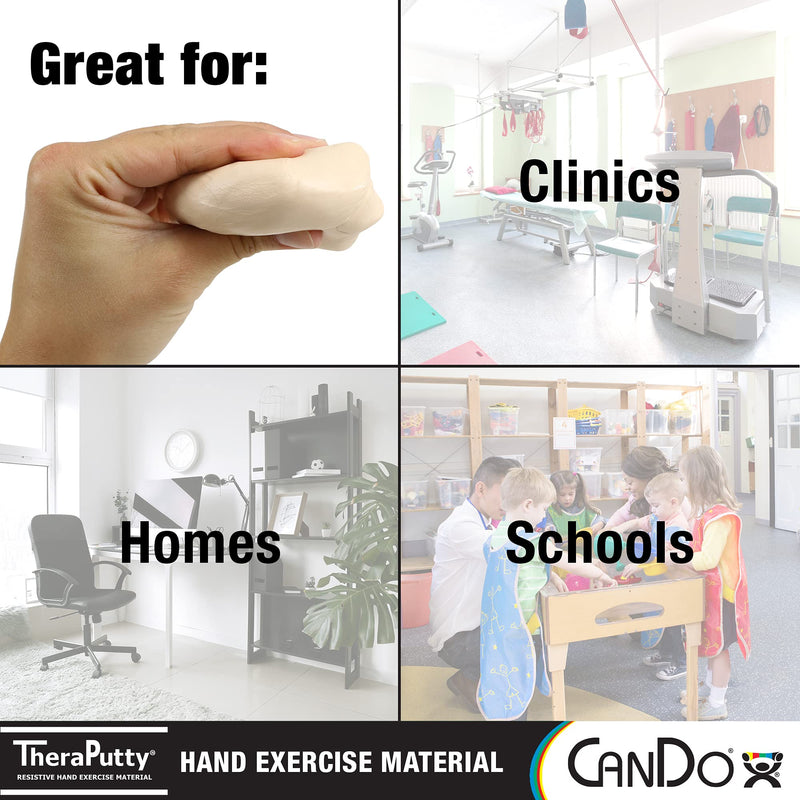 CanDo Theraputty Plus Hand Exercise Putty for Rehabilitation, Exercises, Hand Thearpy, Occupational Therapy, Hand Strengthening, Improve Motor Skills, Stress Relief 4-ounce XX-SOFT