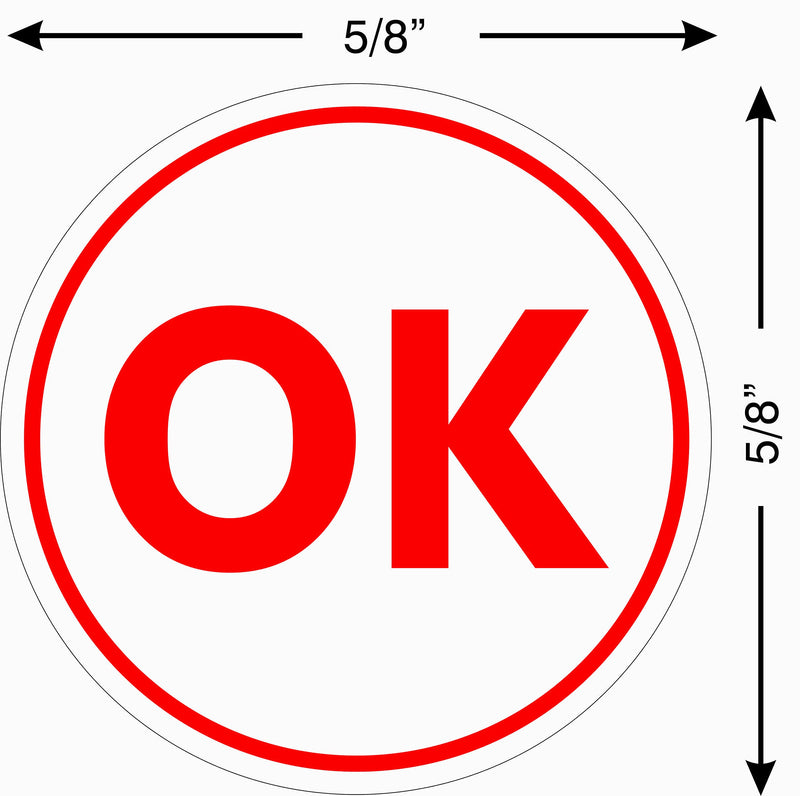 Supply360 AS-IMP2003 Round Stamp OK in Circle, Red Ink, Durable, Light Weight Self-Inking Stamp, 5/8" Impression Area