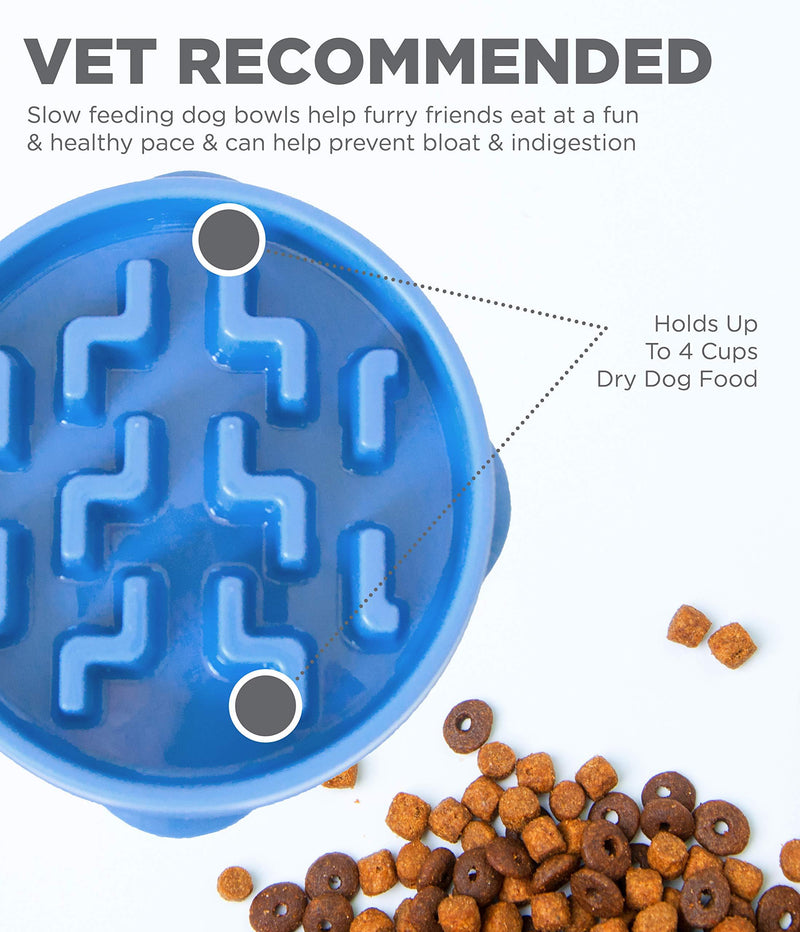 Outward Hound Fun Feeder Large/Regular Blue Notch
