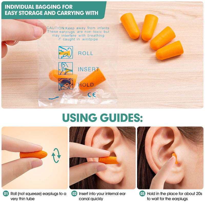 50 Pairs Earplugs for Noise Canceling Ear Plugs for Sleep Work Snoring Sound Canceling Blocking Construction Loud Noise Reducing Soft Foam Earplugs 50 Pair (Pack of 1)