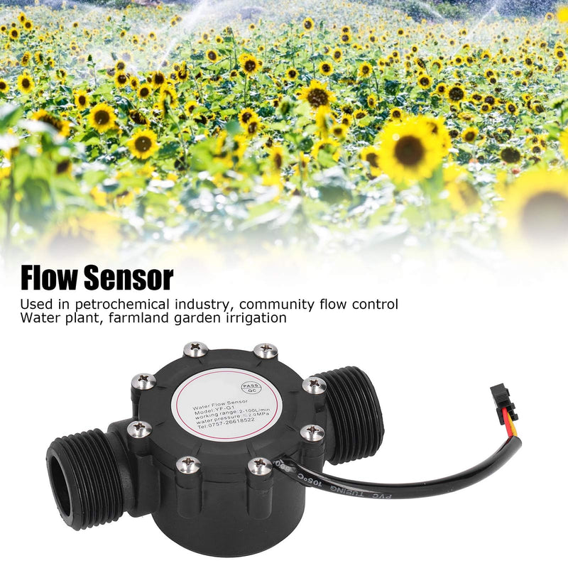 YF-G1 G1 Inch Male Thread Water Flow Sensor Hall Flow Meter Central Air Conditioning Swimming Pool Flow Meter DC3-24V
