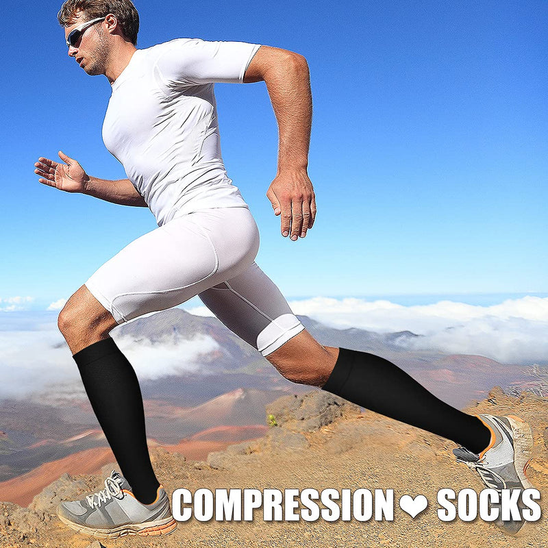 Laite Hebe Compression Socks For Women,(3 Pairs) Compression Sock Women and Men Best Running, Athletic Sports, Flight Travel 02-black/White/Grey Small-Medium