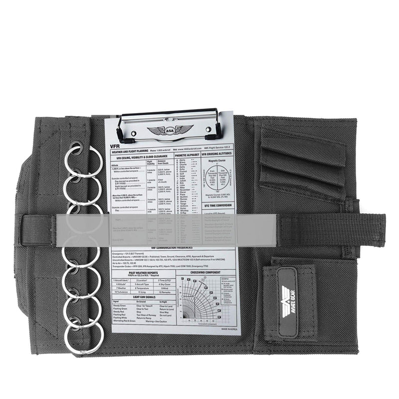 Pilot Kneeboard, Includes Clipboard, Knee Strap and 7 Rings for Attaching Approach Plates and Checklists, Pilot Accessories Aviation Knee Board