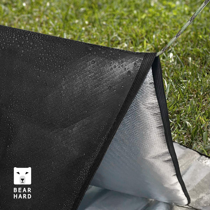Bearhard Heavy Duty Emergency Blanket, Emergency Tarp, Insulated Blanket, Thermal Waterproof Survival Space Blanket for Hiking, Camping Black 3.0