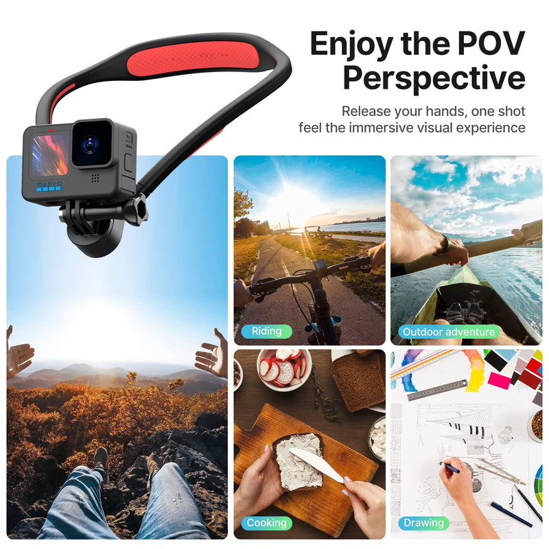 ULANZI Go-Quick II Neck Mount for GoPro Magnetic Necklace Holder, Camera POV Mount Compatible with GoPro Hero11/10/9/8/7/6/5/4/MAX, AKASO, DJI Osmo Action, Insta360 and Most Action Cameras