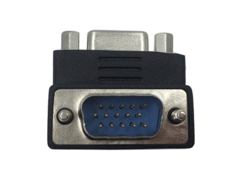 CERRXIAN 90 Degree VGA 15 Pin Male to Female Extension Cable Converter Adapter Coupler