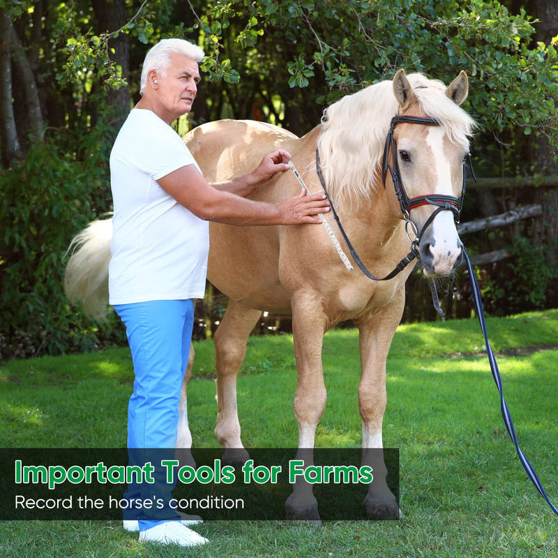 Horse Measuring Tape for Height and Weight Multifunctional Horse Weight Tape Portable PVC Weight Tape Measure for Horses, 8.2 Feet Long