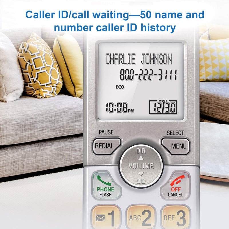 AT&T EL51203 DECT 6.0 Phone with Caller ID/Call Waiting, 2 Cordless Handsets, Silver 2 Handsets