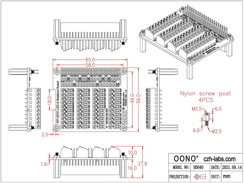 GPIO Status LED Terminal Block Breakout Board for Raspberry Pi A+ 3A+ B+ 2B 3B 3B+ 4B