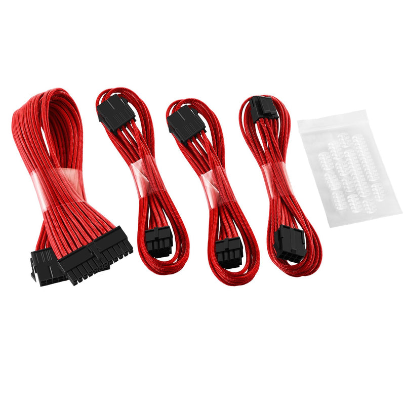 CableMod Dual 6+2 Series ModFlex Sleeved Basic Cable Extension Kit (Red) Red