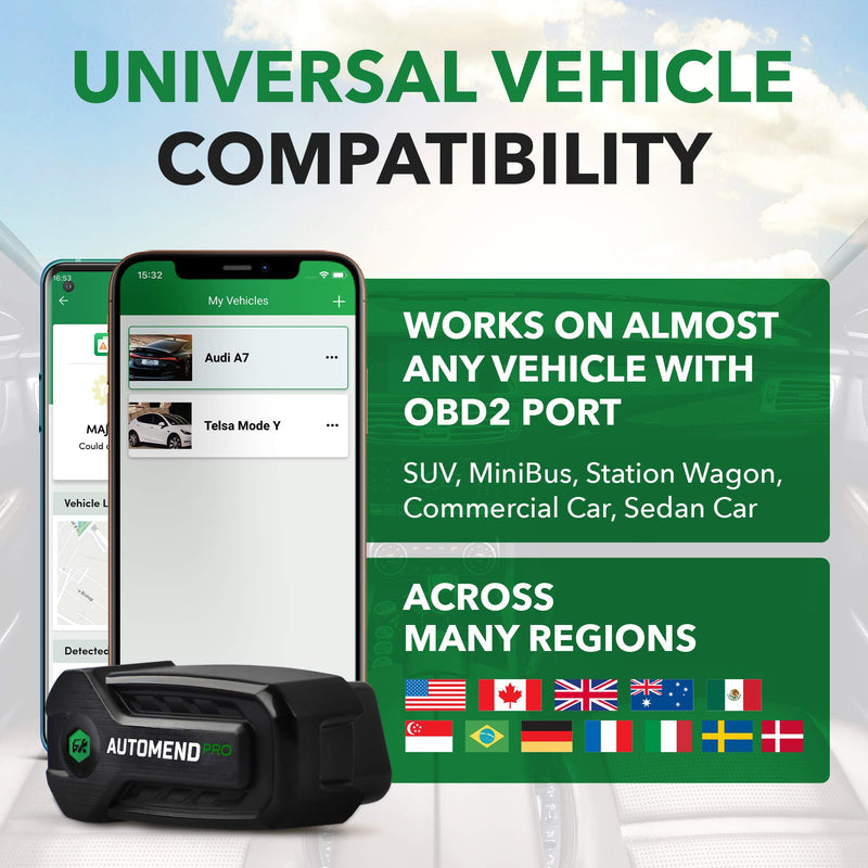 AUTOMEND PRO OBD2 Scanner Bluetooth - Code Reader Car Diagnostic Tool For iOS, Android | Universal OBD2 Scanner For Vehicles | OBDII Scanner and Vehicle Health Monitor | Check Engine Light Code Reader
