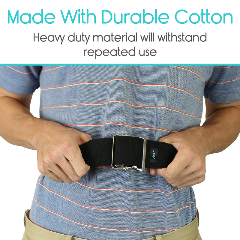 Vive Gait Belt (60 Inch) - Transfer Assist Device for Seniors, Elderly, Bariatric, Occupational and Physical Therapy - Medical Nursing Safety