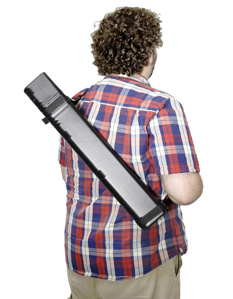 VViViD Flat-Sided Black Plastic 25-41 Inch Length Telescoping Poster, Artwork and Document Carrying Tube