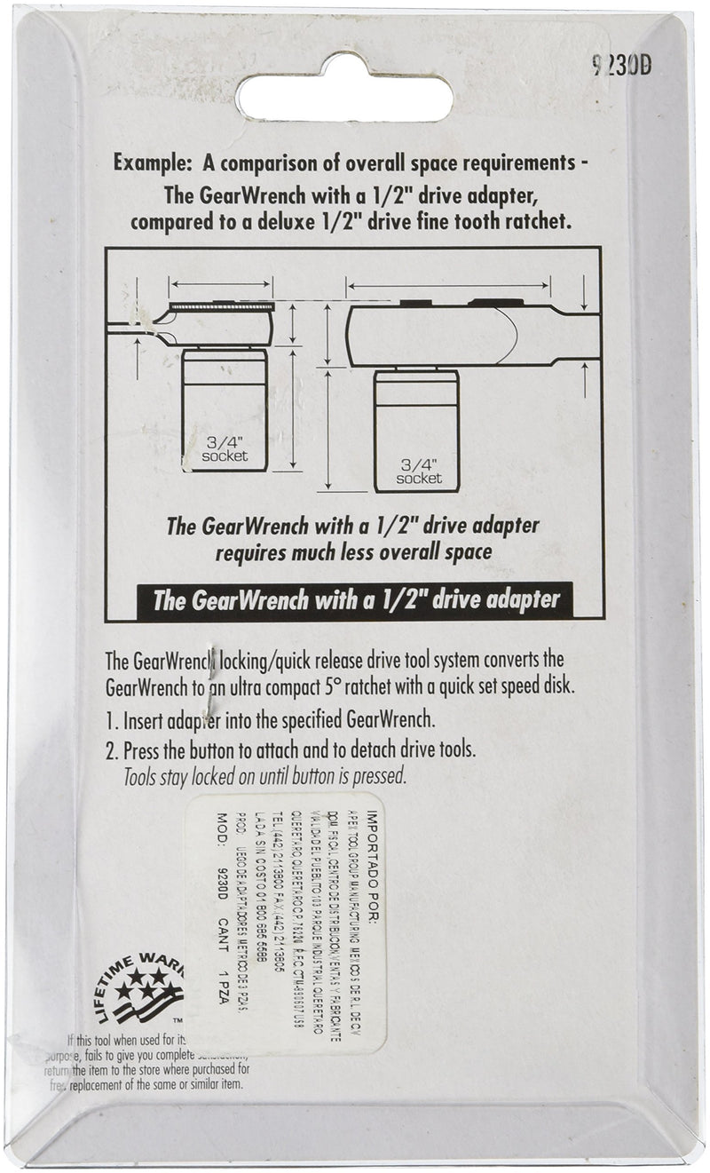 GEARWRENCH 3 Pc. Ratcheting Wrench to Square Drive Adapter Set, Metric - 9230D