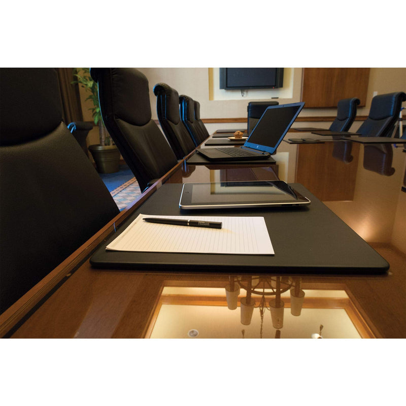 Dacasso Black Leatherette 17" x 14" Conference Table Pad - Laptop Pad - Protective Pad