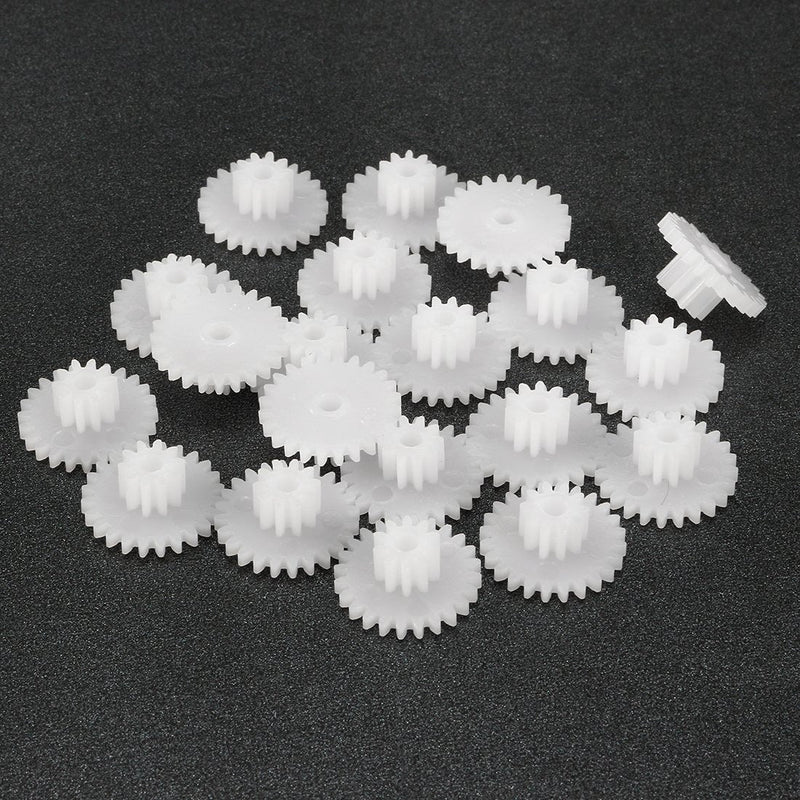 uxcell 20pcs Plastic Gears 24 Teeth Model 24102B Reduction Gear Plastic Worm Gears for RC Car Robot Motor