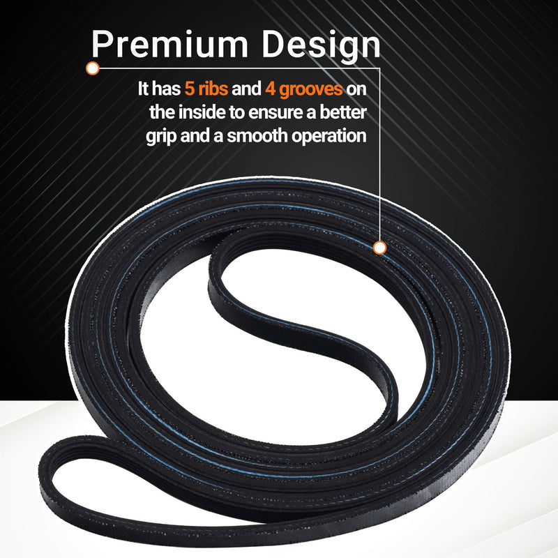Ultra Durable 40111201 Dryer Drum Belt Replacement Part by Blue Stars - Exact Fit for Maytag Amana Admiral Dryers - Replaces WP40111201 AP6009126 14218936 40051501 40051502 R0606549
