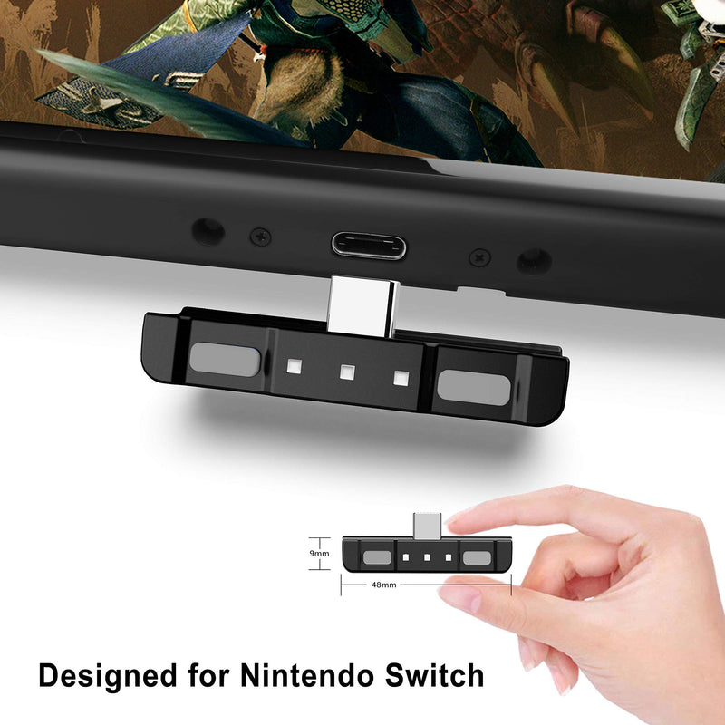 HomeSpot Bluetooth 5.0 Audio Transmitter Adapter with Built-in Digital Mic & USB C Connector aptX Low Latency for Nintendo Switch Accessories Compatible with AirPods Monster Hunter Themed Colors Grey & Grey