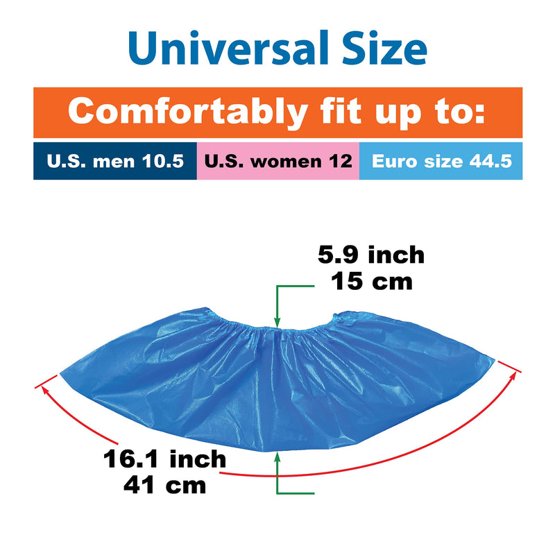 ProtectX Disposable Shoe & Boot Covers, 100-pack (50 pairs), Waterproof, Slip Resistant, Boot & Shoe Covers, Durable CPE plastic, Fits up to Men’s 10.5 US Size and Women’s 12 US Size Shoes Large 100PK