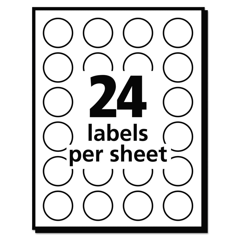 Avery Print/Write Self-Adhesive Removable Labels, 0.75 Inch Diameter, Orange, 1008 per Pack (5465)