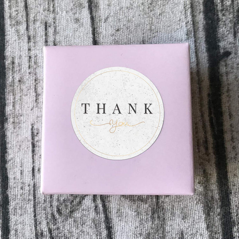 Thank You Stickers, Modern Marble Thank You Label Stickers, Chic Geometric Label Stickers for Wedding, Company, Birthday Party Favors, Small Business, 1.4 Inch, 500 Labels Per Roll.