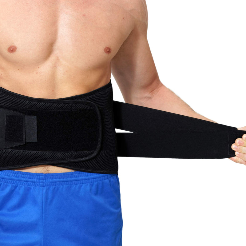 NeoTech Care Adjustable Compression Back Brace Lumbar Support Belt, Black, Size L Large (Pack of 1)
