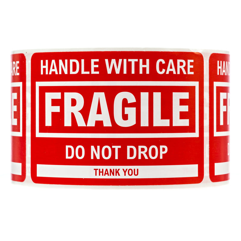 2" x 3" Fragile Stickers Handle with Care Shipping/Packing Label