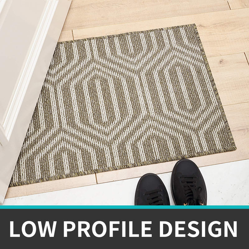 DEXI Indoor Doormat, Non Slip Absorbent Resist Dirt Entrance Rug, 20â€x32â€ Machine Washable Low-Profile Inside Floor Door Mat 20"x32" Brown