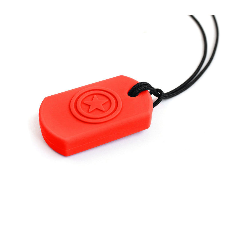 ARK's Super Star Sensory Chew Necklace, Made in The USA (Soft for Mild Chewing, Red)