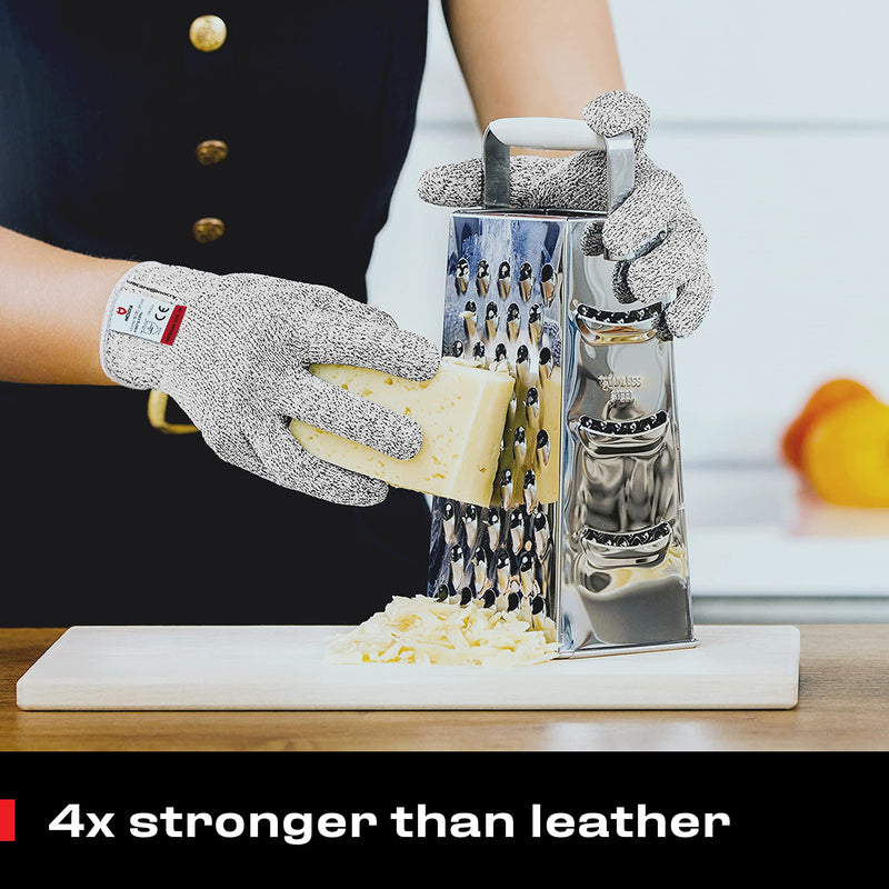 NoCry Cut Resistant Gloves - Ambidextrous, Food Grade, High Performance Level 5 Protection. Size Medium, Complimentary Ebook Included Original