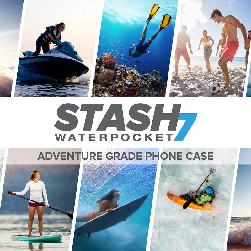 Stash7 Waterpocket Premium Waterproof Phone Pouch | The Only Adventure Grade Phone Case for iPhone 12, 12 Pro Max, 7, 7 Plus, 8, 8 Plus, XS, XS Max, XR, 11, 11 Pro Max, Galaxy S9+, S10+